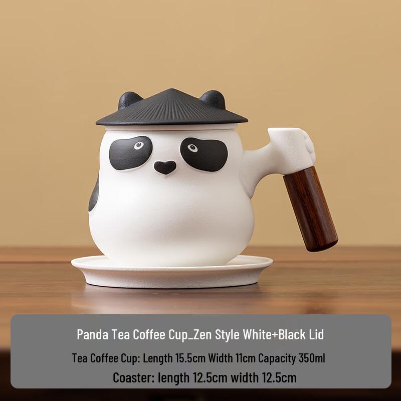 TLAKEHO Panda Ceramic Tea Separation Cup