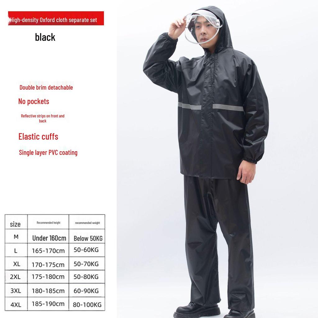 Reflective Raincoat and Pants Set for Electric Motorcycle Riding