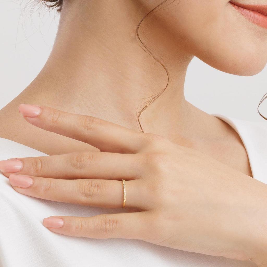 Lala Christie Diamond Eternity Ring, 0.15ct, 12 Stones, 18K Yellow Gold, Platinum Collection, lr71-0002-yg-07