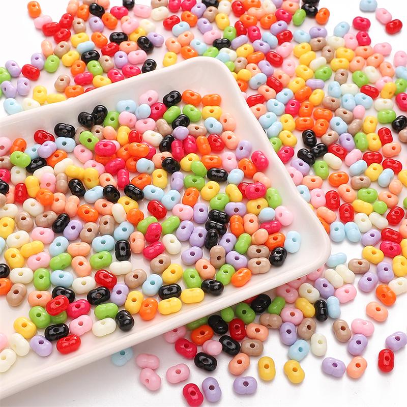 [8X5mm] Solid Color Peanut Beads Acrylic Peanut Beans DIY Bracelet Necklace Handmade Nut Accessories 50pcs/pack