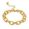 Bracelet Stainless Steel Bracelet Women'S Bracelet Zircon Coarse Chain Jewelry, Accessories