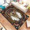 Wolf and Tribal Feather Design Carpet Patterned Carpet, Non Slip Mat Suitable for Living Room and Bedroom Sofas
