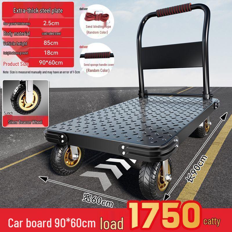 Foldable Steel Hand Truck: Portable Small Trolley for Transporting Goods
