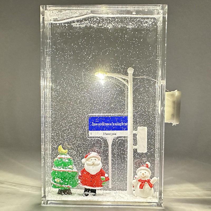 DIY Snow Night Light Ornaments Handmade Christmas Crafts For Kids Adults Decor Christmas Art Street Light For Car RV Bedroom