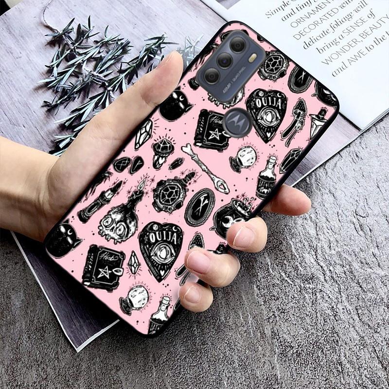 

Girly Pastel Witch Goth Cat Phone Case For Motorola Edge 50 40 Pro 50 40 30 Ultra Neo Fusion Moto G84 G54 G24 G53 G72 G60 Moto G84