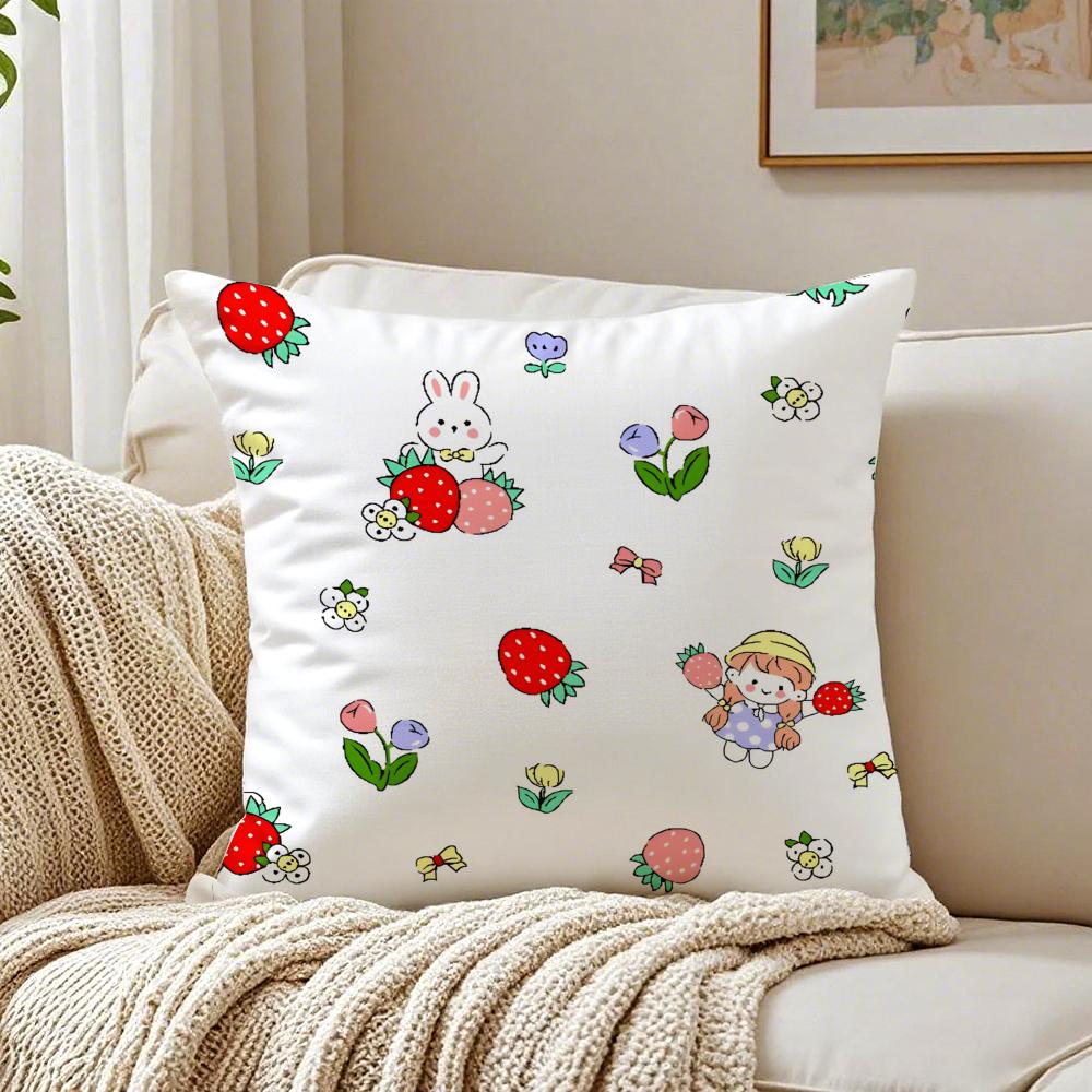 Full Print Fruit Print Pattern Cushion Cover Pillowcase Antidustmite living Room Sofa Decor Cushion Room