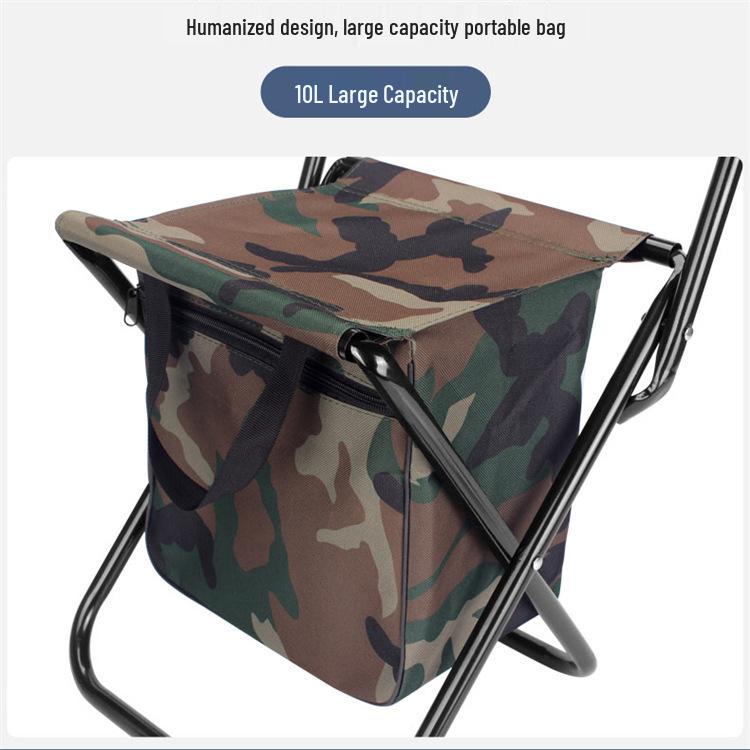 Portable Outdoor Folding Fishing Chair-Stool with Backrest and Storage Bag