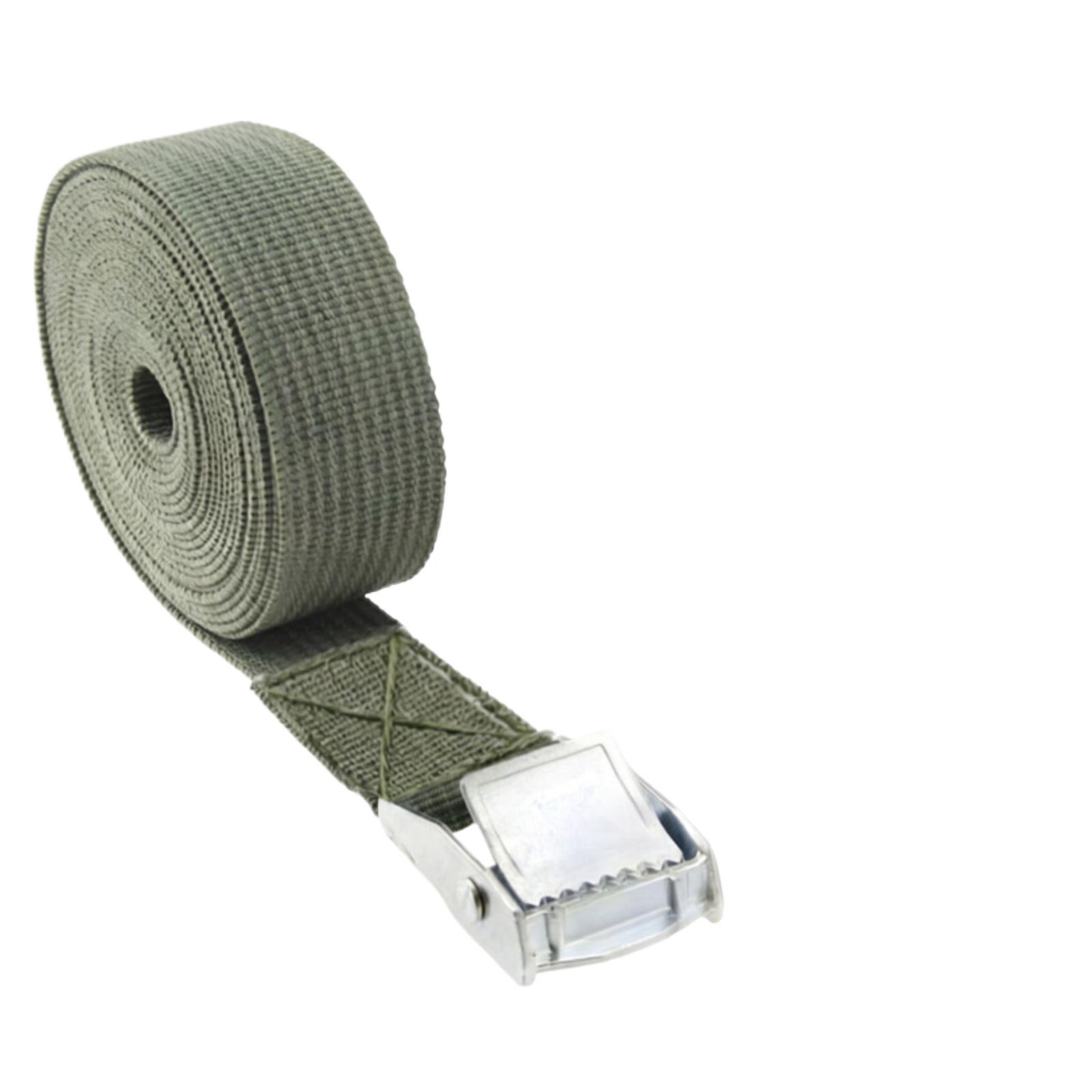 

2 5cm Wide 5m Long Webbing Strap with Zinc Alloy Cam Buckle Adjustable Tie Down Strap for Cargo Securing and Tightening One Size зелений
