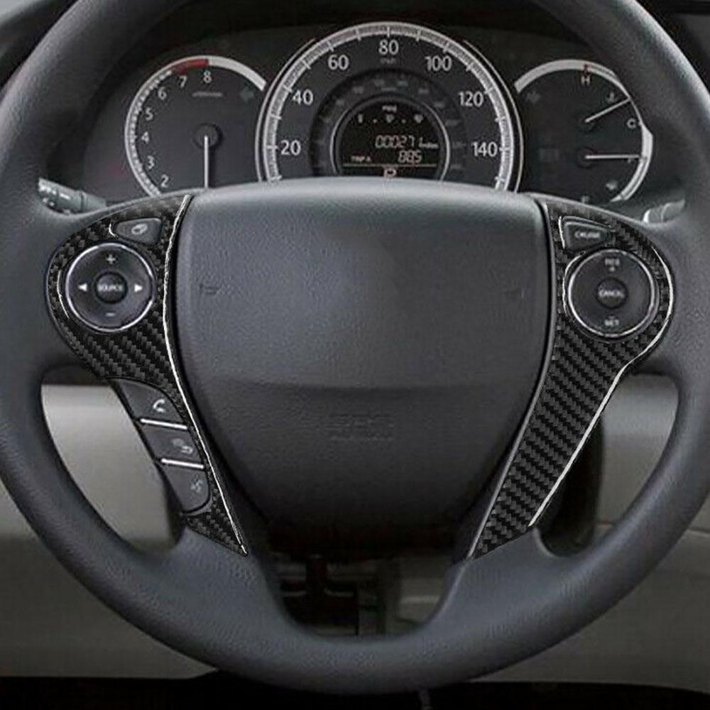 Carbon Fiber Steering Wheel Button Cover Trim For Honda Accord 2013-2017 Type B
