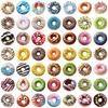 50 Transparent INS Cartoon Donut Stickers Waterproof Transparent PET Handbook Material Decorative Guitar