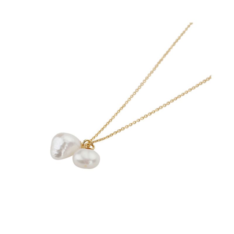 Charmy 18k Gold Plated Twin Pearl-necklace