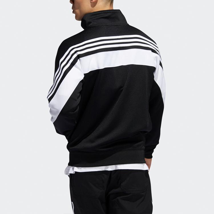 Adidas Originals Trefoil 3-Stripe Wrap Track Top with Embroidered Logo Men Jackets Black FM1525