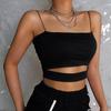 Nová móda Žhavé Sexy Ženy Léto Sexy Ležérní Bez rukávů Vykrojené Krátké tričko Tričko Crop Top Vesta Pásek Tílko Halenka
