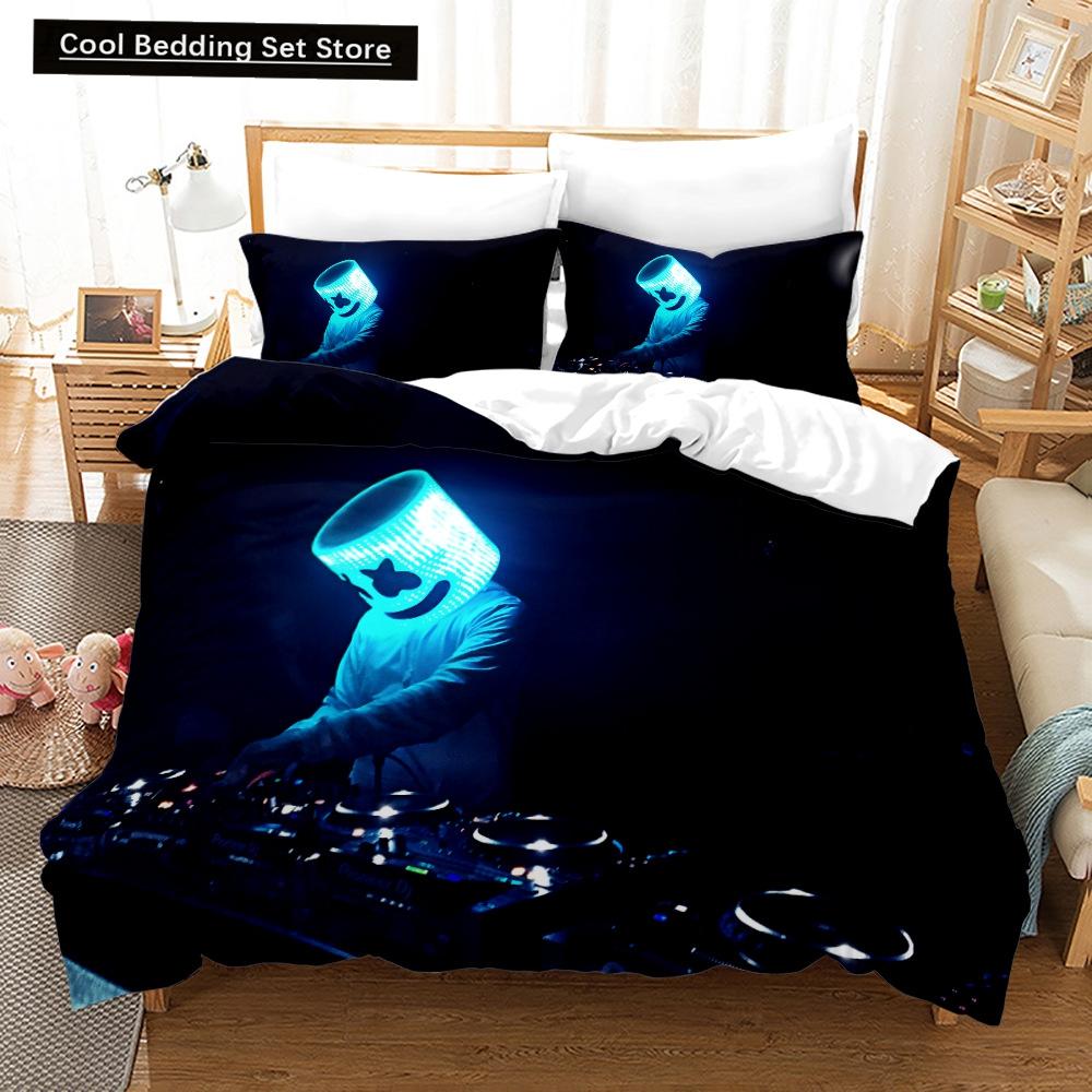Neues 3-teiliges einseitig bedrucktes Serien-DJ-Digitaldruck-Bettbezug-Bettwäscheset Bequemes atmungsaktives Laken Bettdecke Bettset
