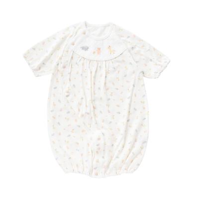 Cream De Coco Animal Print Jumpsuit with Interchangeable Crotch Newborn Baby Discharge Clothes for Hospital Boys and Simple and Size Two-Way