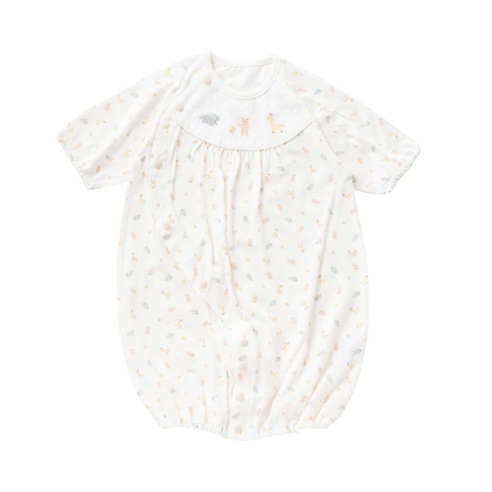 

de Jersey Animal Pattern All Crotch Animal Animal Newborn Baby Clothes Cool Unisex Hospital Clothes Boys Girls Simple Cute Cotton [Creme Coco] Two-Way белый