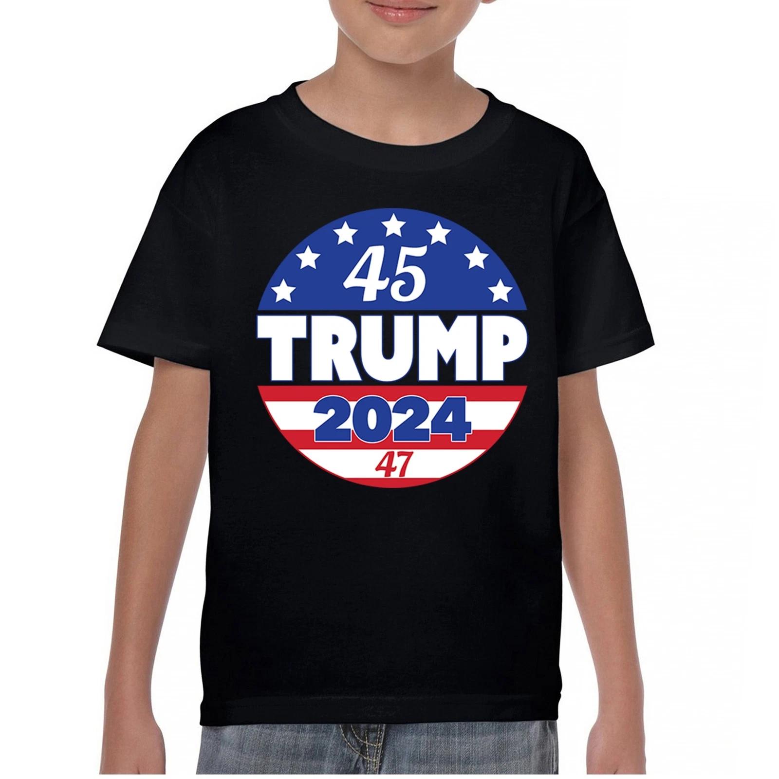 

Trump 45 47 Youth kids boys T-Shirt 47th President 2024 MAGA Country America First Kids 140