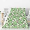 Süßer Frosch Kawaii Fleece-Überwurf Ultraweich Gemütlich Dekorativer Flanell-Decke für Zuhause Bett Sofa Stuhl Reise 60x50in
