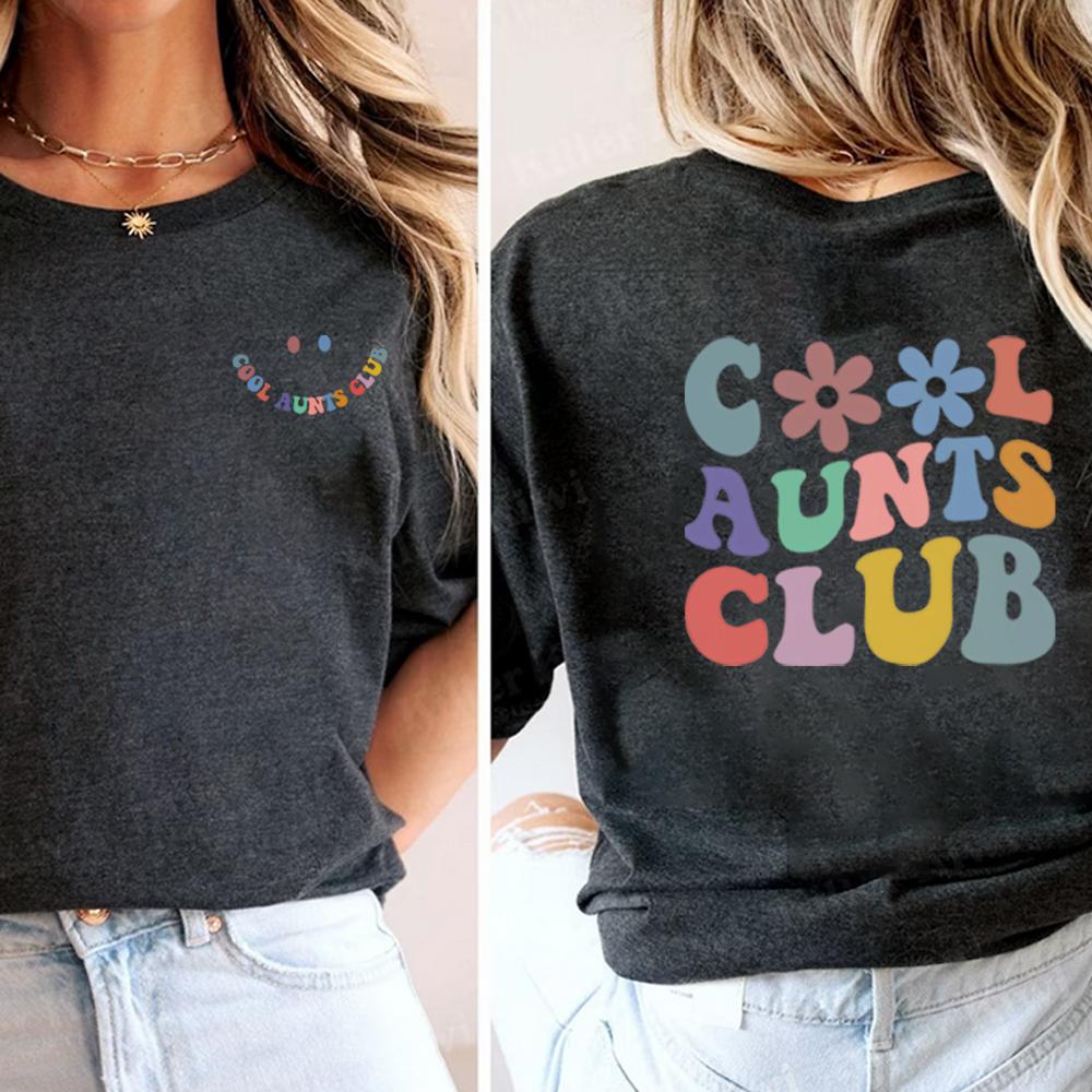 Cool Aunts Club Tshirt Favorite Aunt Shirt New Aunt Tshirt Cool Aunt Gift From Niece Front Back Unisex Print Short Sleeves Tops