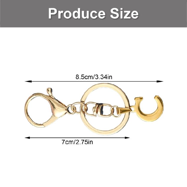 Elegant Keychain Letter Shape Stylish Key Holder Unique Key Ornament Stainless Steel Texture Perfect for Party and Daily