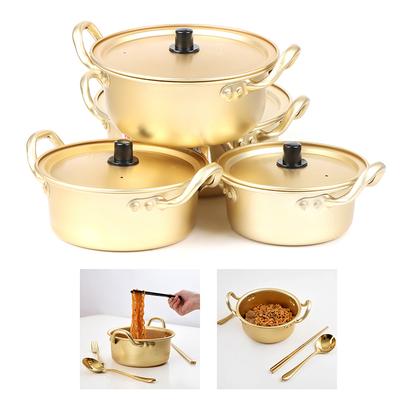 Pote de ramen coreano Pote de estoque de alumínio coreano Pote instantâneo com alça