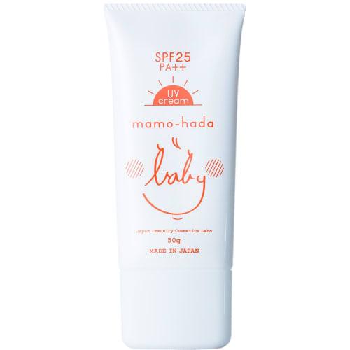 

Mamohada Baby UV Airy Cream SPF25/PA++ 50g, additive-free sunscreen for babies, kids, and mothers with sensitive skin. Contains no UV absorbers and is