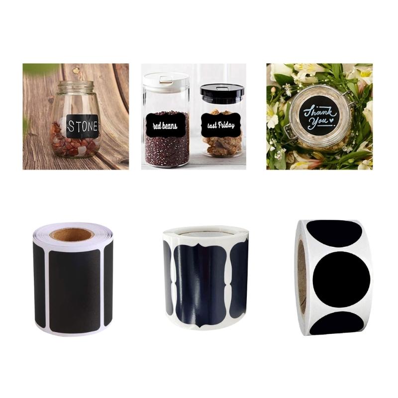 360/900Pcs Chalkboard Labels Removable Food Storage Jar Labels Reusable Blackboard Stickers for Kitchen Food Container