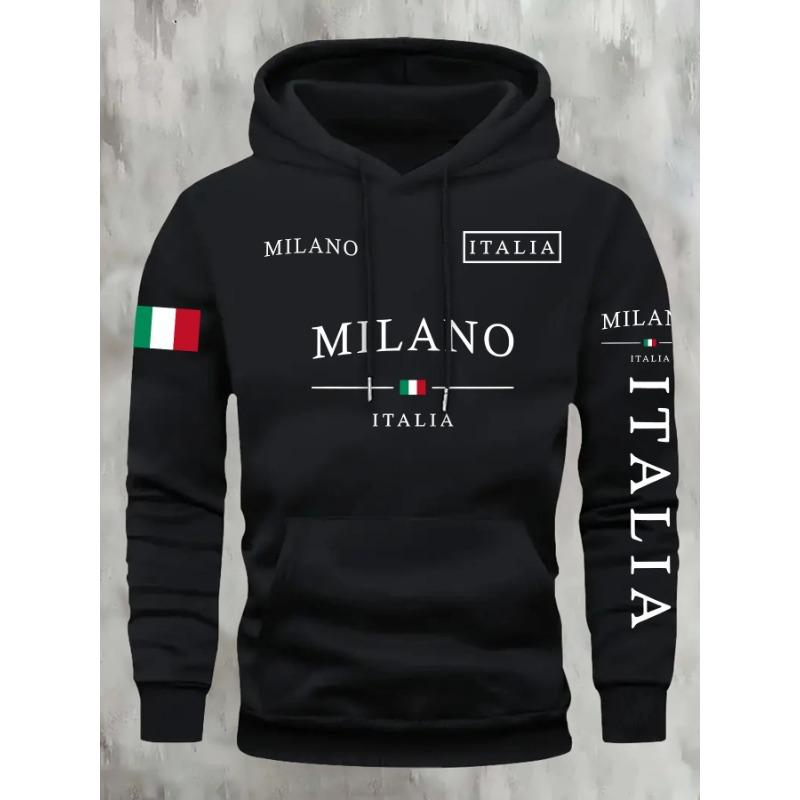 ITALIA MILANO Men Women Hoodie Outdoor Street Casual Sports Vacation Trend Spring Autumn Winter Couple Sweatshirt Top Clothing