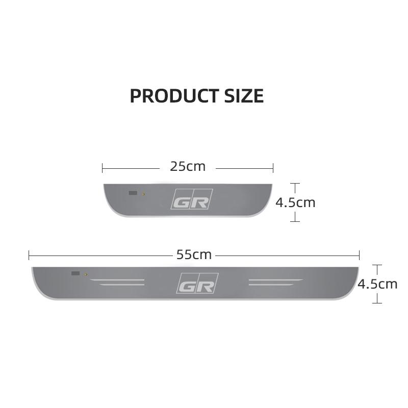 Sfylr8 Car Wireless LED Threshold Light For Toyota GR Chr Yaris Corolla Auris Hilux Celica Verso Rav4 Prius Camry Raize Innen C-HR BZ4