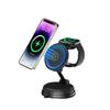 15W Magnetic Wireless Car Charger & Foldable Phone Holder with Suction Cup for Apple Devices
