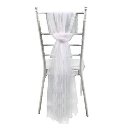Décoration de Dossier de Chaise de Mariage en Gaze Décor de Dossier de Chaise en Fil de Maille pour Hôtels Banquets de Mariage