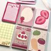 Cute Fruit Pattern Theme Design Reusable Stick Note Selves Adhesive Write Pad Removable for Journaling Office School