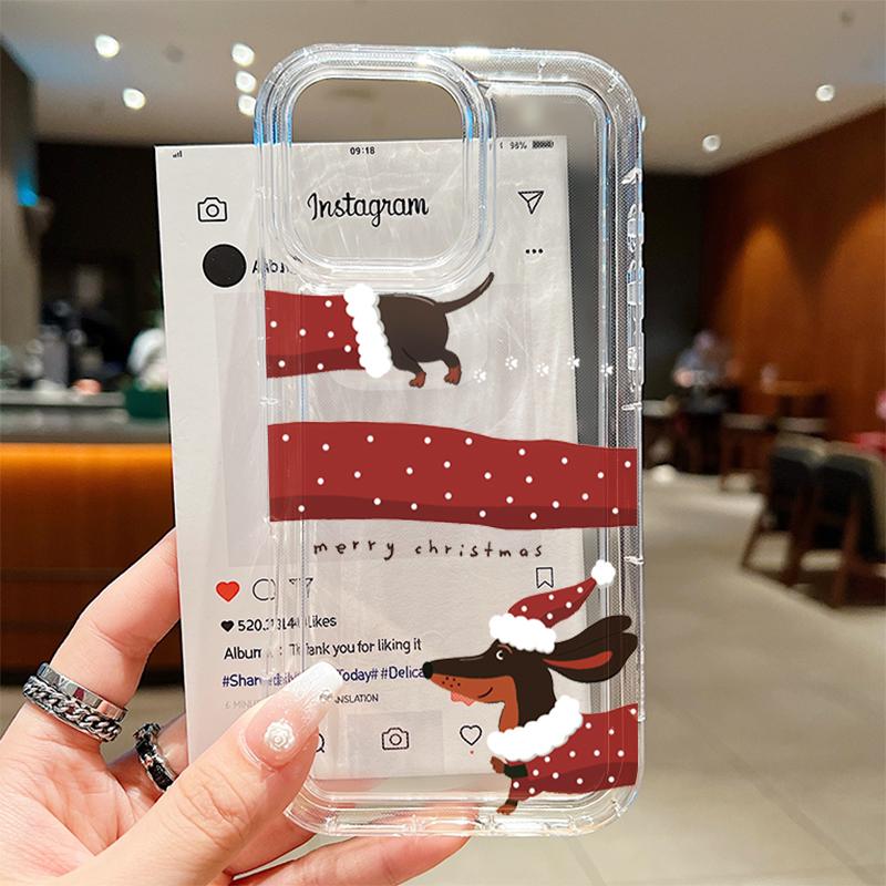 Air Cushion Transparent Cute Dachshund Pattern TPU Case for Xiaomi 13T 12T 14 13 POCO X6 X3 F5 Pro MI 11 Lite 5G NE Couqe Cover