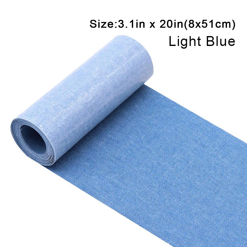 Hot Sale 2026 Jean Iron On Patches 3.1x20 Inch 5 Color Denim Fabric for Clothing Repair & DIY Decoration Inside/Outside Dual Use