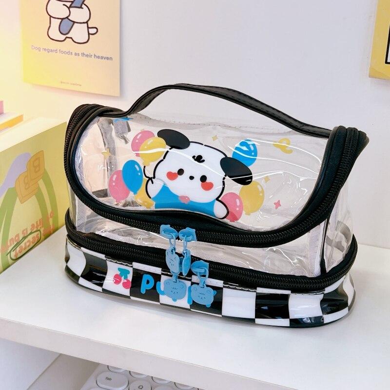 Transparent Pencil Case Cute Cartoon Lovely Animal Pencil Bag High Capacity Stationery Storage Bag Student Supplier