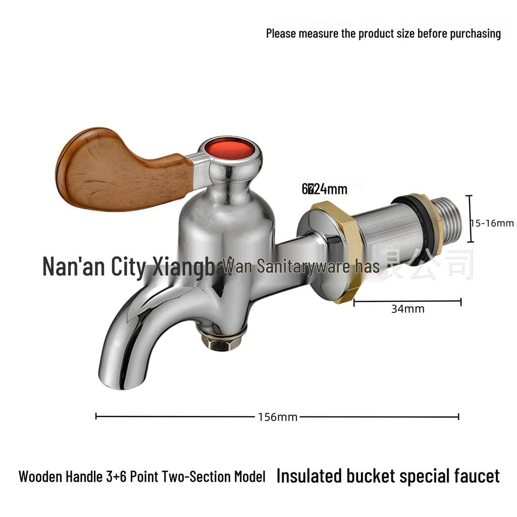High-Temperature Electric Water Heater Faucet for Insulated Soy Milk/Milk Tea Bucket (3/8", 1/2", 3/4" Copper)