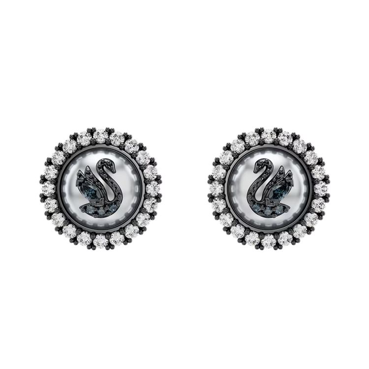

Swarovski Swan Decoration Cubic Zirconia Ruthenium Plated Imitation Crystal Imitation Pearl Earrings Women earrings Gray 5680848 Box (Random Color)