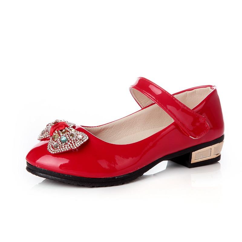 Spring/Autumn Girls’ Shoes, Korean-Style Leather Shoes, Student Princess Shoes, Red Casual Shoes, Older Kids’ Shoes, Patent Leather Flats