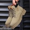 Fashion Male Winter Plush Snow Boots Low Top Mens Sneakers Stylish for Men Motocross Boots Lace-Up All-match Men Boots Men's Shoe