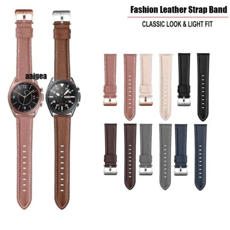22mm 20mm Lederband für Samsung Galaxy Watch 3 41mm 45mm Armband für Active 2 / Watch 4 Watch5 Watch6 Ersatzarmband