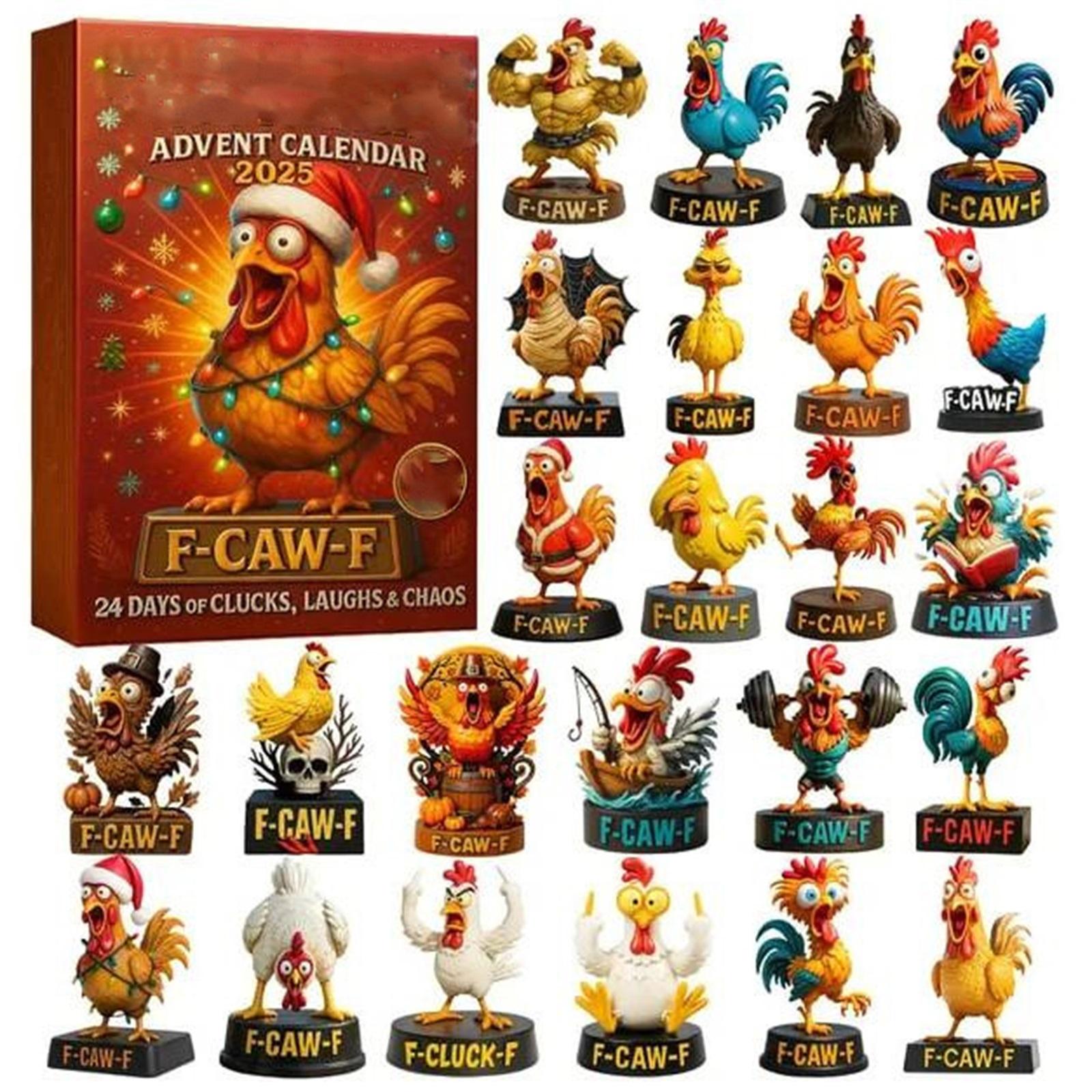 

1 шт. 2D Забавный Петух Обратный Отсчет Украшение на Рождественскую Елку Акриловое Подвесное Украшение One Size