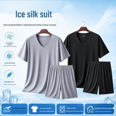 Summer Short Sleeve Quick-Dry Ice Silk Sports Set - Breathable, Cool, Casual Two-Piece