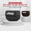 For Jeep Car Seat Gap Storage Box Leather Organizer with Cup Holder Compass Renegade Cherokee Wrangler JK Patriot Liberty