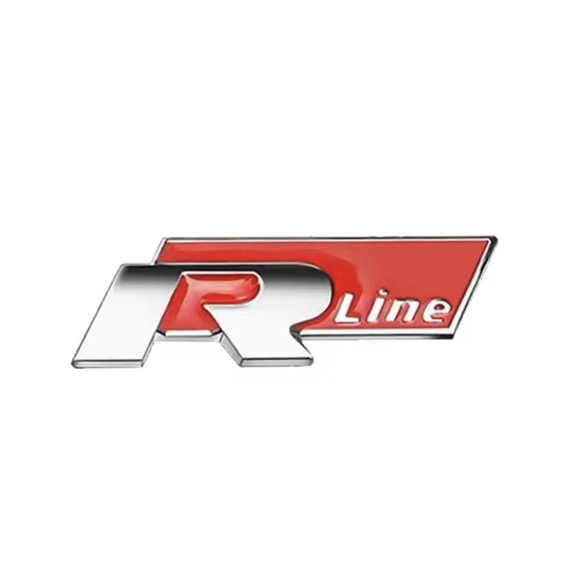 For Volkswagen Je3D Metal R logo Sticker Car Rear Trunk Body Emblem Sticker For VW GTI Polo Passat B6Golf MK6 Tiguan Jetta Beetle ID.3 CC/Hub Cap