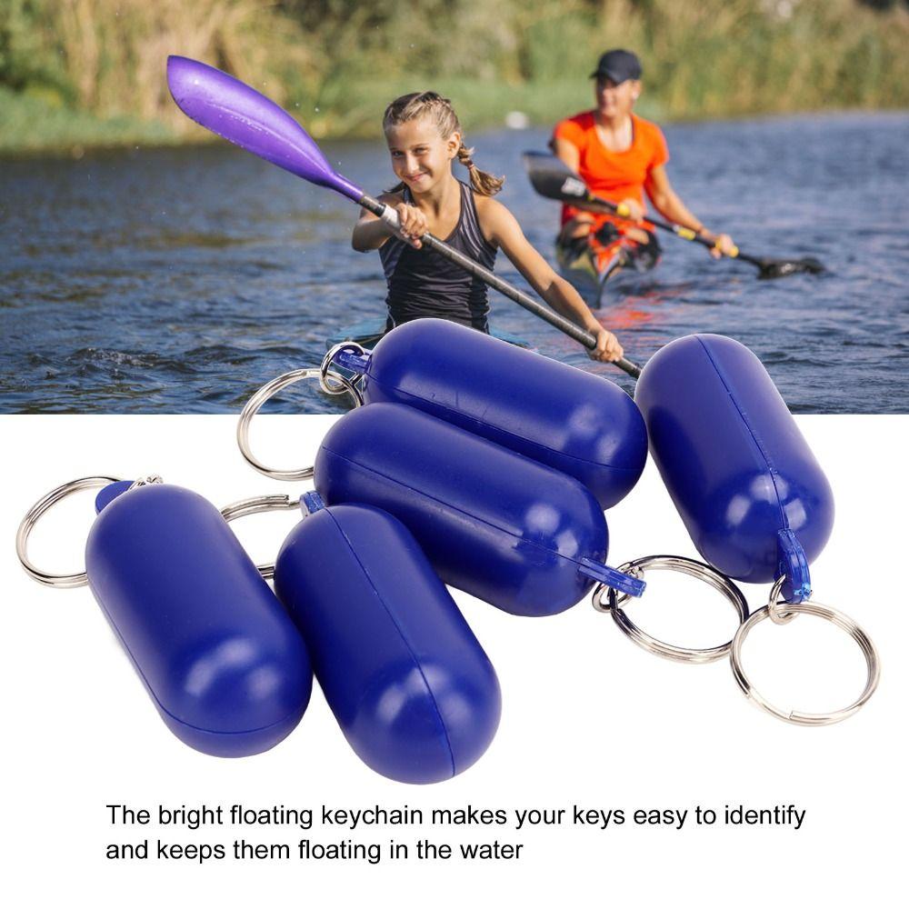 5 Pcs Capsule-Shaped Floating Keychain ABS Float Key Ring Floating Key Ring  Boating Accessories