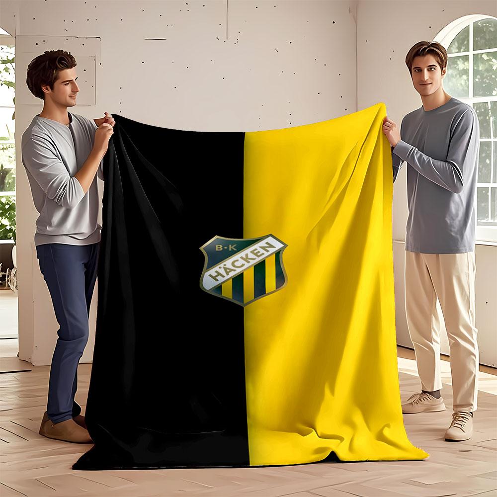 BK Häcken Teamfarben Decke Druckdecke weich und gemütlich perfekt für das Wohnzimmer Bett Sofa oder ein Nickerchen,Geschenk