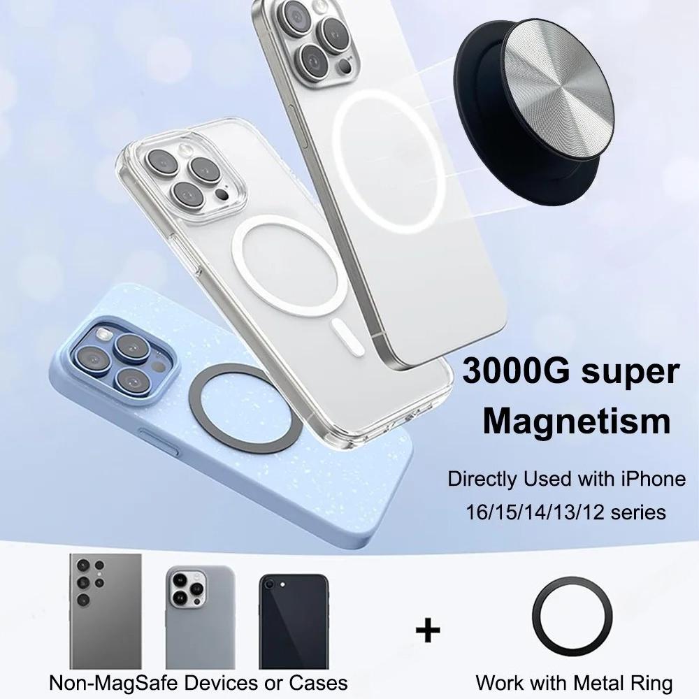 Magnetic Foldable Phone Grip Holder For Samsung Mount Socket Pocket For Magsafe iPhone 17 N52 Magnet Ring Finger Expanding Stand 5