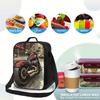 1pc Motorcycle Illustration Insulated Lunch Bag - Waterproof Polyester, Ideal for Camping, Picnics & Outdoor Use