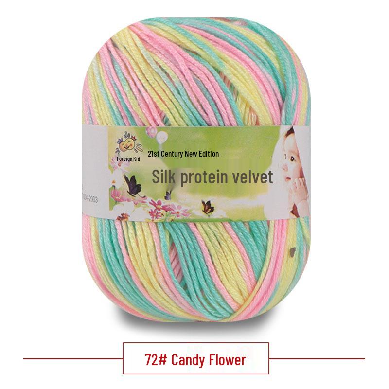 Silk Protein Baby Milk Cotton Yarn for Infant Sweaters, Hats, Shoes, Doll Crochet, and DIY Knitting Projects