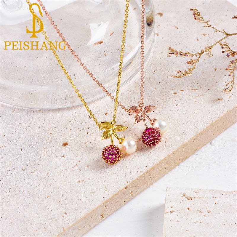 

Медный позолоченный розовый цирконий жемчужный жемчуг ожерелье дизайн ниши универсальный маленький симпатичный тонкий цепочка ключиц